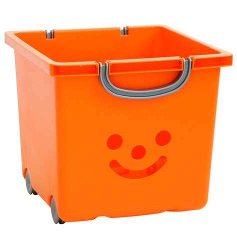 Children's Smiley Orange 30.6L Plastic Storage Box | Rooms | DIY at B&Q | Plastic box storage ...