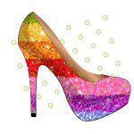 Rainbow Glitter High Heel Shoe SVG | SVGed