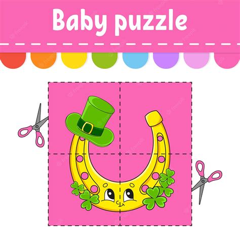 Premium Vector | Baby puzzle Easy level Flash cards Cut and play Color ...