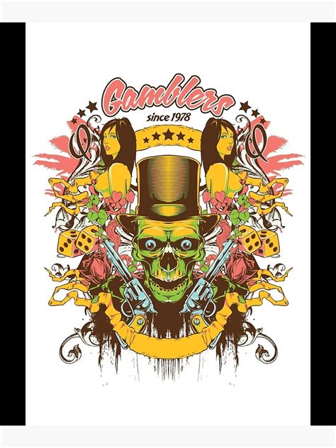 "Gamblers Skull Since 1978 Dice and Guns Design Poster" Poster for Sale by bergetklitzo | Redbubble