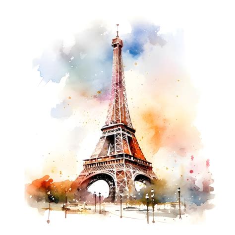 Premium Photo | A watercolor painting of the eiffel tower in paris