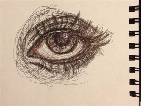 eye biro drawing with red colour | Biro drawing, Ink sketch, Drawings