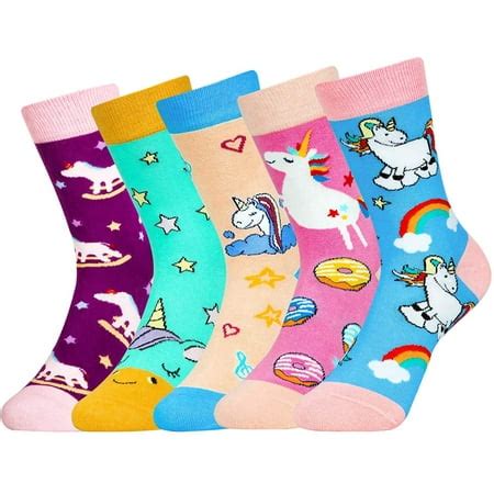 Girls Kids Funny Novelty Crew Socks Cute Animal Cartoon Unicorn ...