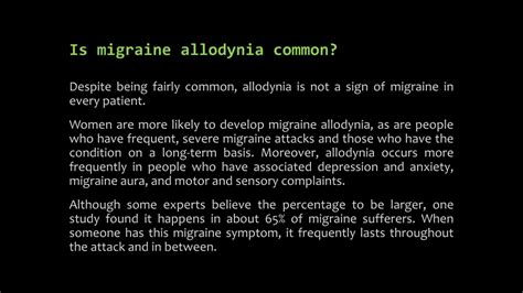 PPT - Allodynia Treatment Why Does Migraine Cause Allodynia, and How PowerPoint Presentation ...