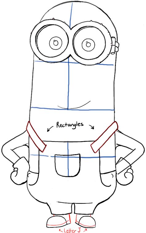 How to Draw Kevin from The Minions Movie 2015 in Easy Steps Lesson - How to Draw Step by Step ...