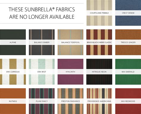 New Sunbrella fabrics for 2017-18 - NuImage Awnings