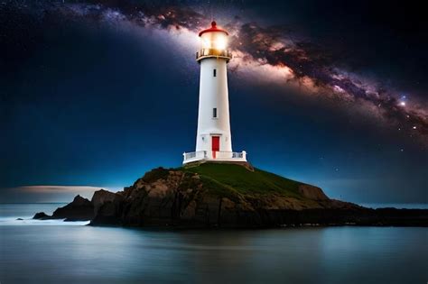 Premium Photo | Lighthouse on a dark night