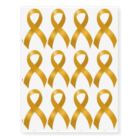 Childhood Cancer Gold Ribbon Temporary Tattoos | Zazzle.com