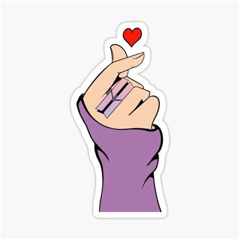 "Kpop hand heart with BTS ring for ARMY love" Sticker for Sale by DGsmirk | Redbubble