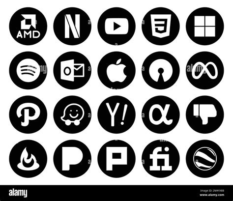 20 Social Media Icon Pack Including dislike. search. apple. yahoo. path Stock Vector Image & Art ...