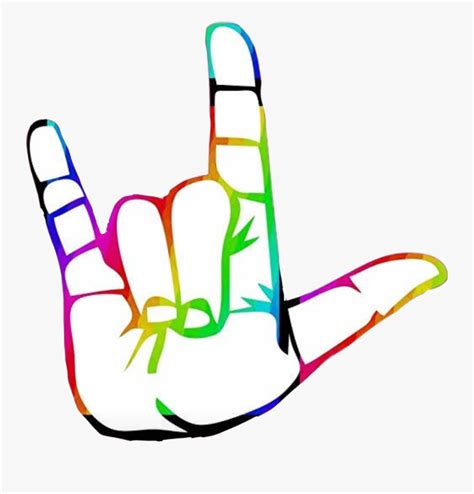 #iloveyou #hand #colorful #rainbow #asl - Love You Sign Language Logo , Free Transparent Clipart ...