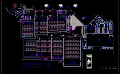 Cinema Ground Floor Layout Plan AutoCAD File DWG - Free Cad Blocks ...