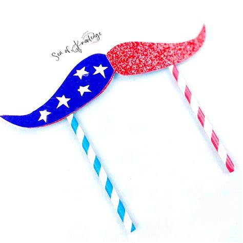 Red White and Blue Crafts: Fun Mustache Topper Step-by-Step Craft