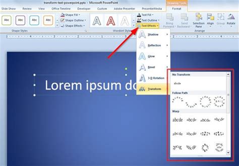 Transform Text in PowerPoint