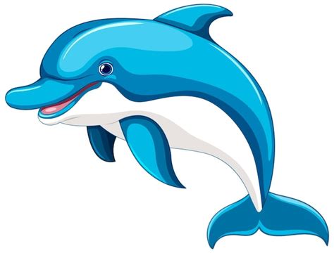 Premium Vector | Blue dolphin jumping