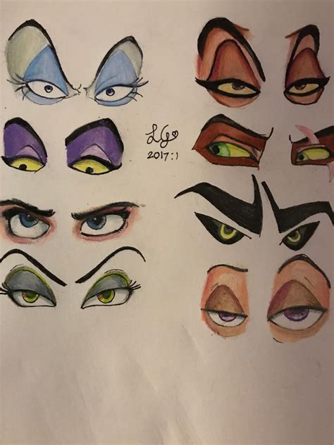 Disney Villain Eyes (colored) by LaurenGigglez on DeviantArt