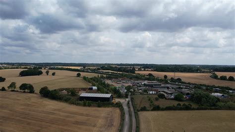 High Angle Beautiful View of British Village and Countryside of England ...