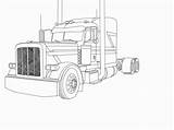 Peterbilt Semi Truck Coloring Page Drawing Sketch sketch template