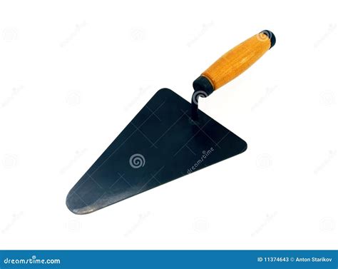 Bricklayer s trowel stock image. Image of wood, cement - 11374643