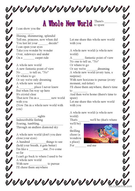 A Whole New World song and nursery r…: Deutsch DAF Arbeitsblätter pdf & doc