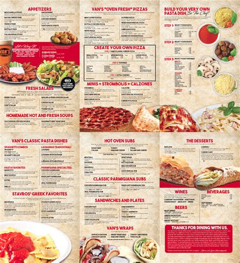 Van's Pizza House menu in Elizabeth City, North Carolina, USA