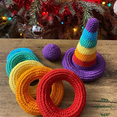 Crochet Baby Toys Montessori Rainbow Stacking Rings | Etsy