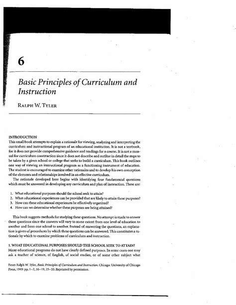 (PDF) 11. Basic Principles of Curriculum and Instruction- Ralph Tyler ...