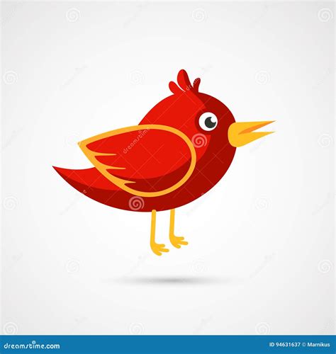 Fire Red bird icon. stock vector. Illustration of bird - 94631637