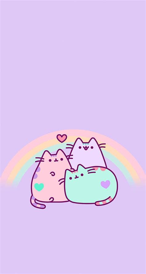 Pastel Pusheen Cats Kawaii, Cute Pink and Blue Kawaii, HD phone wallpaper | Peakpx