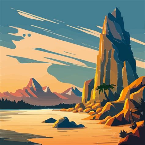 Premium Vector | Vector Desert Illustration