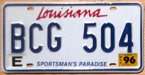 1996 Louisiana nearly mint | Automobile License Plate Store ...