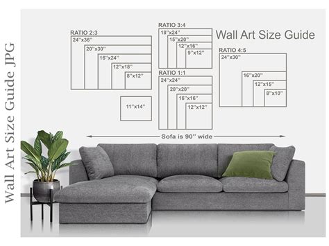 Wall Art Size Guide, Wall Size Comparison Chart, Print Size Guide, Wall Display Guide, Poster ...