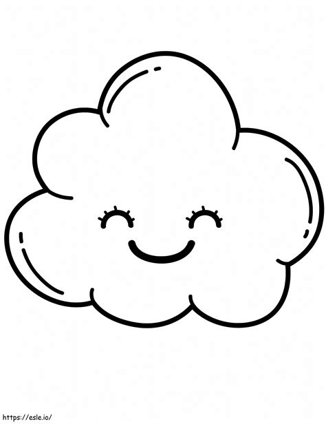 Nube feliz para colorear