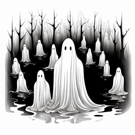 Premium AI Image | HandDrawn Halloween Ghost for a Book Cover