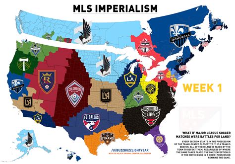 Major League Soccer Imperialism Map 2019 (Week 1) - The Birth of ...