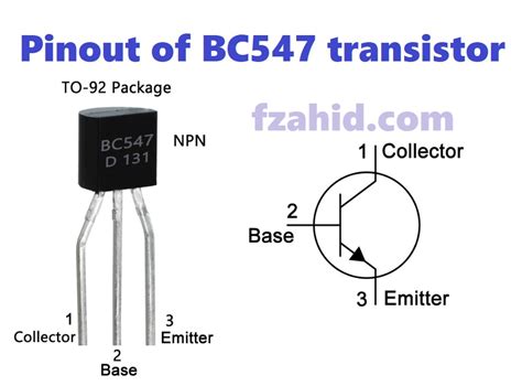 BC547 Transistor Pinout Specification uses alternate - Tech