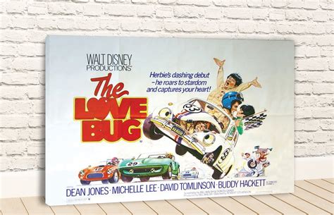 Vintage Love Bug Herbie Movie Poster Canvas Wall Art | Etsy