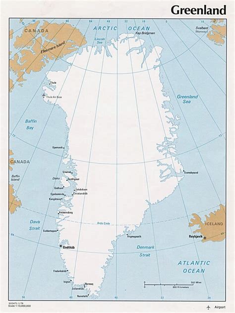 Detailed political map of Greenland with cities - 1976 | Denmark | Europe | Mapsland | Maps of ...