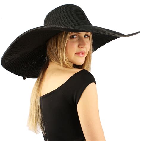 SK Hat Shop - Summer Elegant Derby Big Super Wide Brim 8" Brim Floppy ...