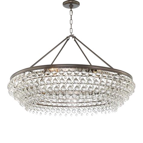 Calypso 8 Light Crystal Teardrop Bronze Chandelier | Chairish