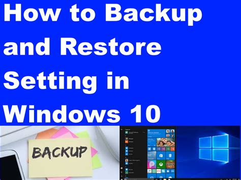 Very Easy To Backup And Restore Setting In Windows 10