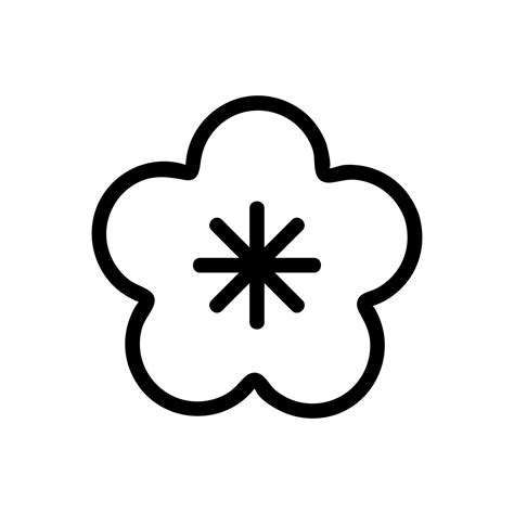 Sakura flower icon vector. Isolated contour symbol illustration ...