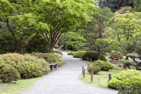 Beautiful Garden Path in Japanese Garden Stock Photo - Image of ...