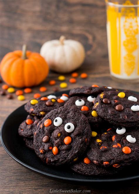 Reese's Pieces Halloween Cookies - Little Sweet Baker