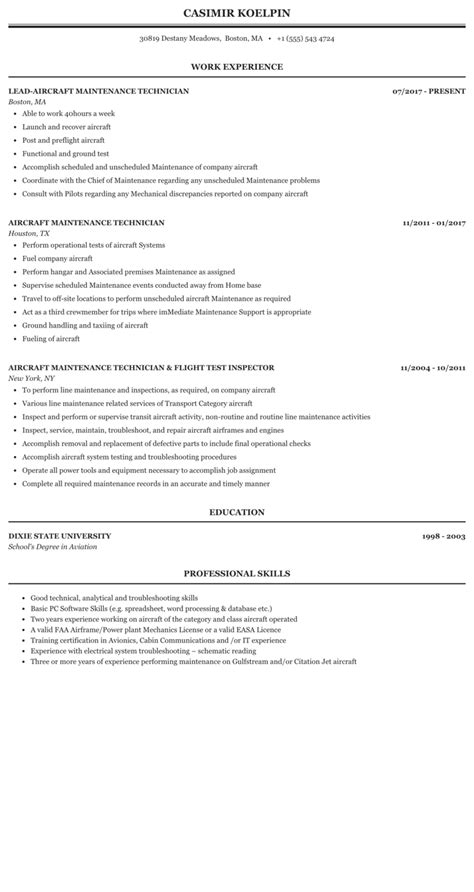 Aircraft Maintenance Resume – remotetemperatureloggeranswer