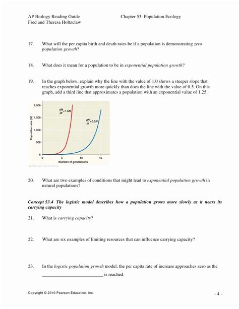 50 Population Ecology Graphs Worksheet Answers