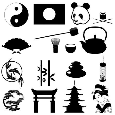 Japanese Culture Symbols Silhouette Free Stock Photo - Public Domain Pictures