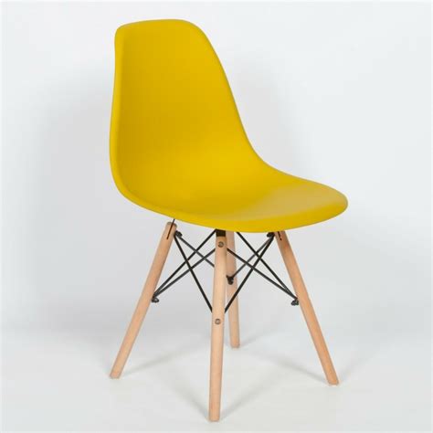 Eiffel Moulded Mustard Yellow Modern DSW Scand Dining Chair Furniture ...