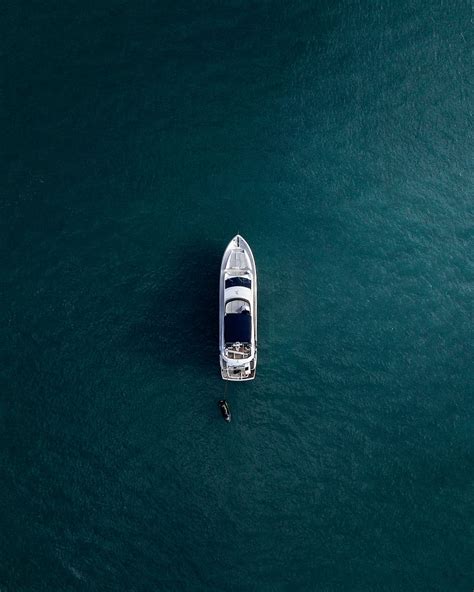 Online crop | HD wallpaper: aerial photography of white yacht on calm ...