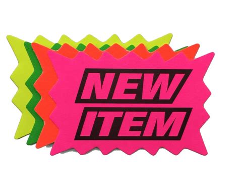 2" x 3" New Item Sign Cards (100) - Labels Etc